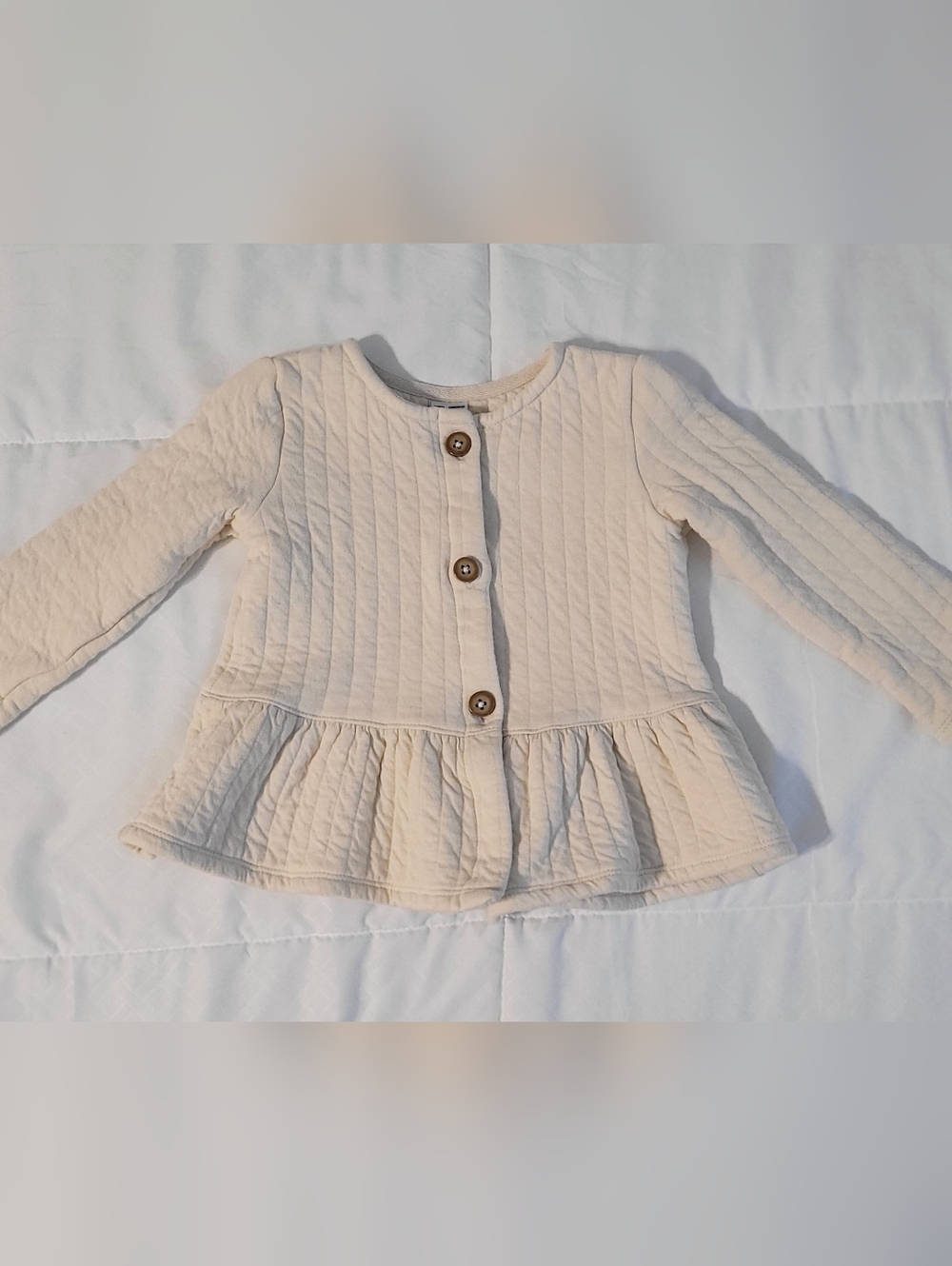 Carter's Quilted Button-Front Top in Cream, 24 Months